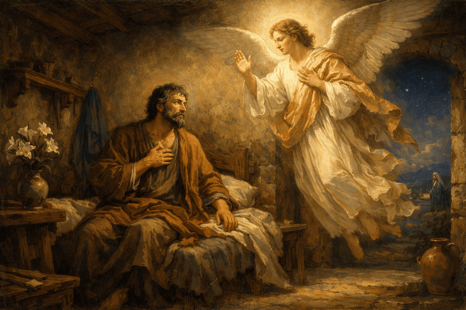 Saint Joseph's dream to take Mary as his wife